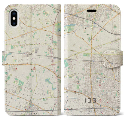 【井荻（東京都）】地図柄iPhoneケース（手帳タイプ）ナチュラル・iPhone XS Max 用