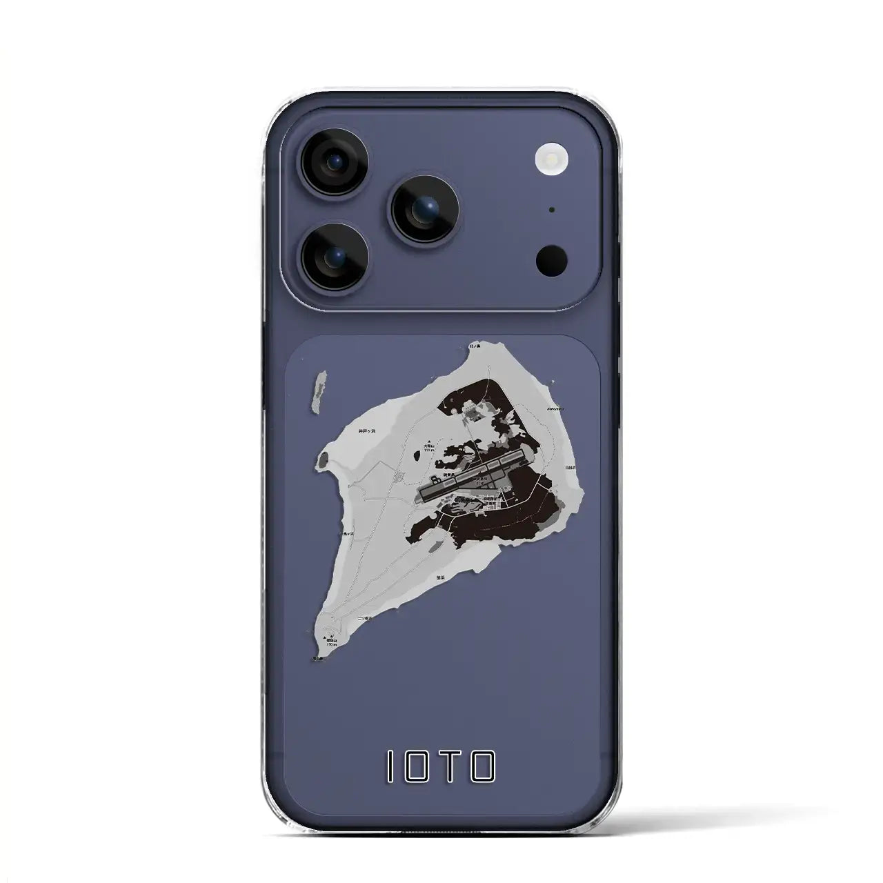 【硫黄島（東京都）】地図柄iPhoneケース（クリアタイプ）モノトーン・iPhone 17 Pro Max 用