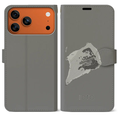 【硫黄島（東京都）】地図柄iPhoneケース（手帳タイプ）