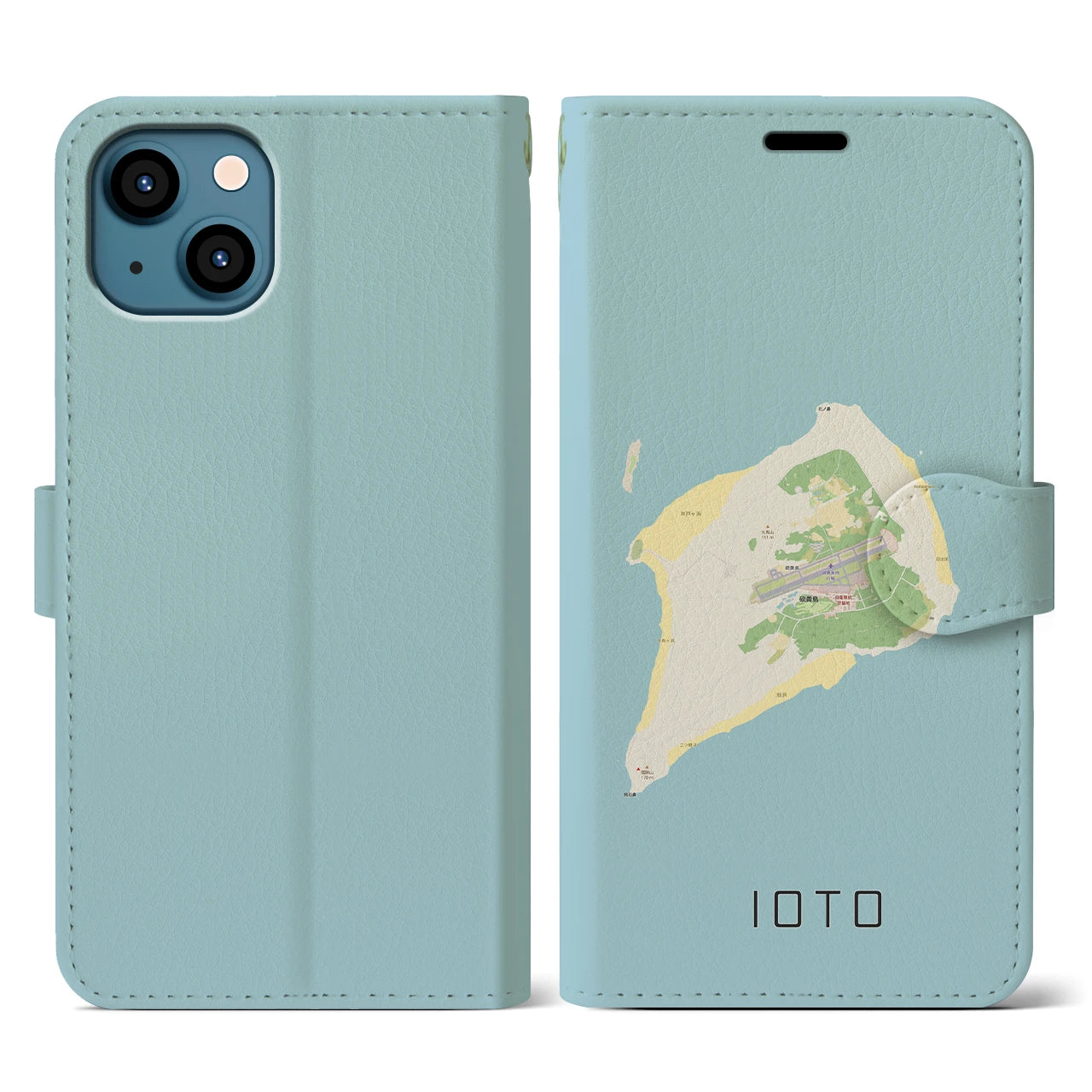 【硫黄島（東京都）】地図柄iPhoneケース（手帳タイプ）