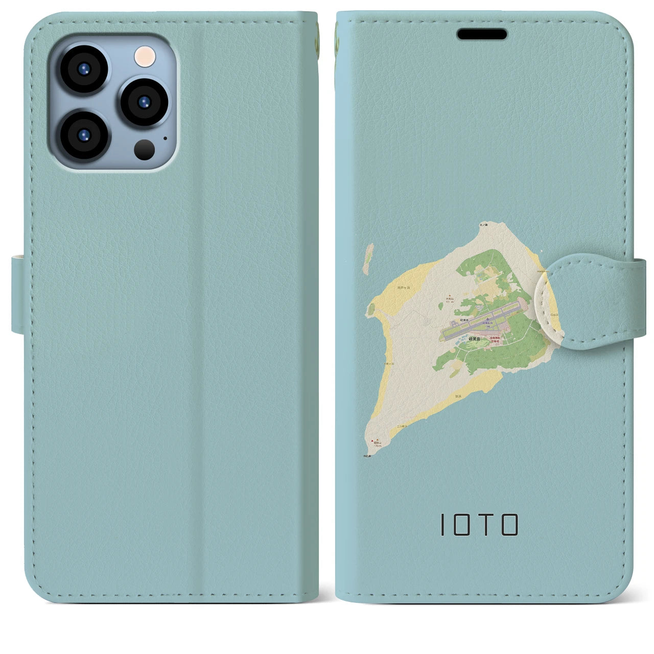 【硫黄島（東京都）】地図柄iPhoneケース（手帳タイプ）