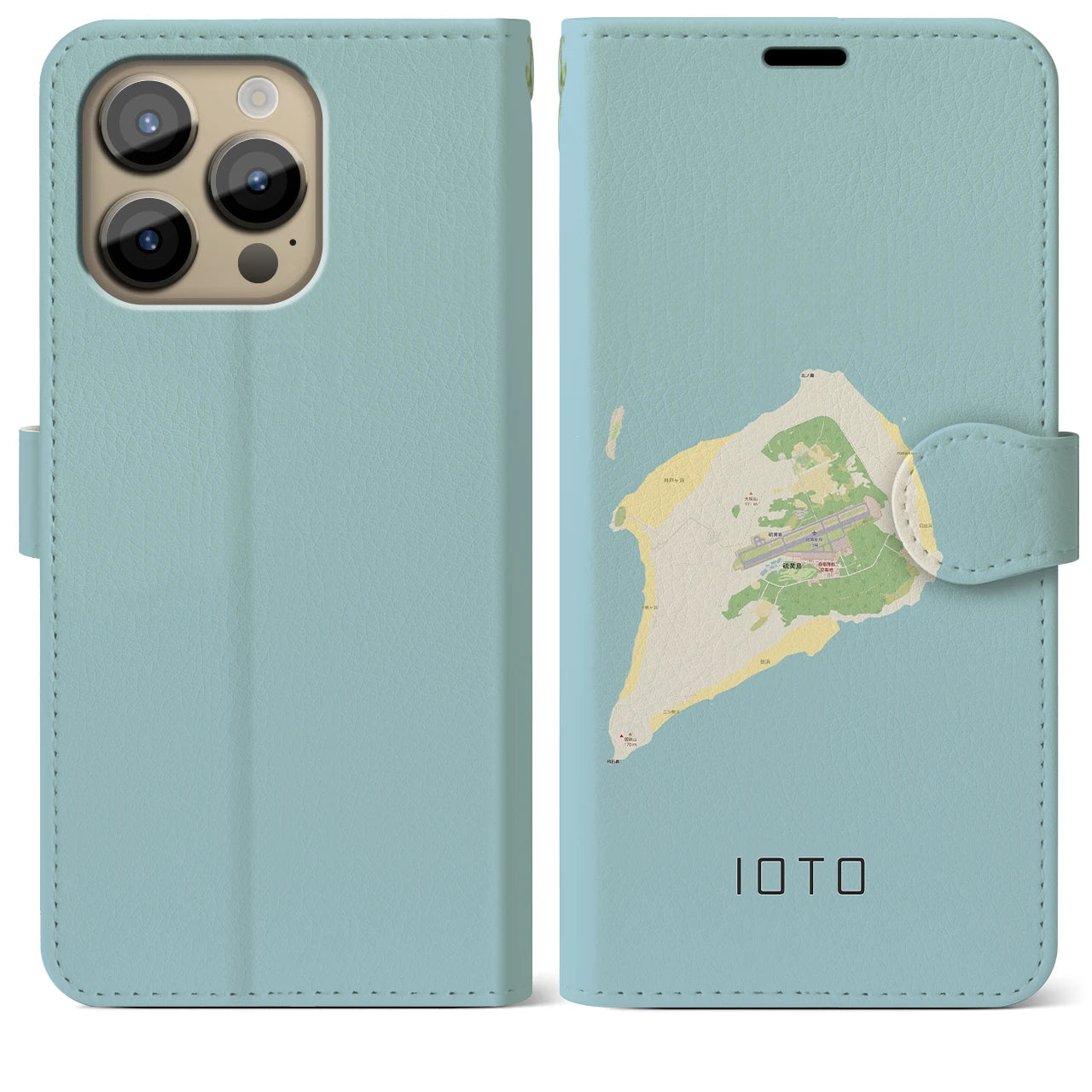 【硫黄島（東京都）】地図柄iPhoneケース（手帳タイプ）
