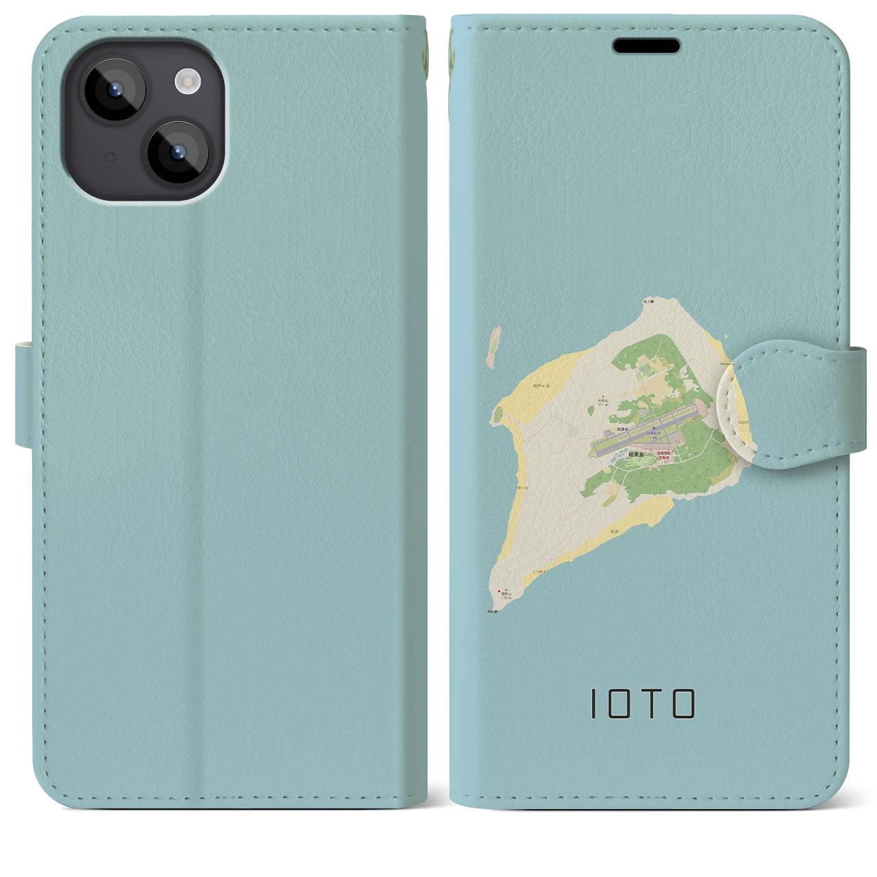 【硫黄島（東京都）】地図柄iPhoneケース（手帳タイプ）