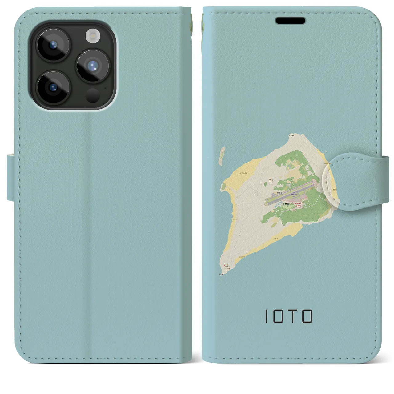【硫黄島（東京都）】地図柄iPhoneケース（手帳タイプ）