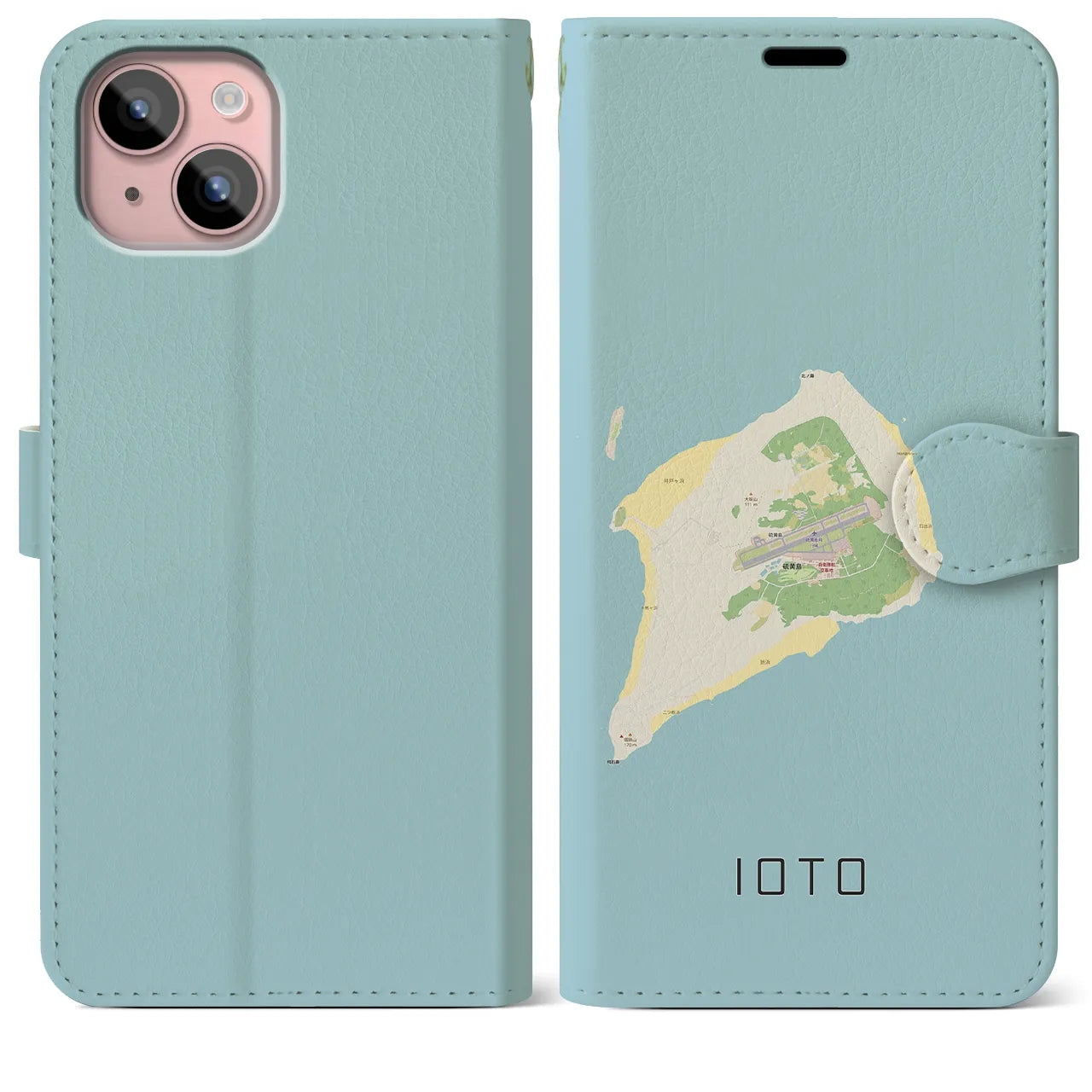 【硫黄島（東京都）】地図柄iPhoneケース（手帳タイプ）