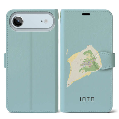 【硫黄島（東京都）】地図柄iPhoneケース（手帳タイプ）