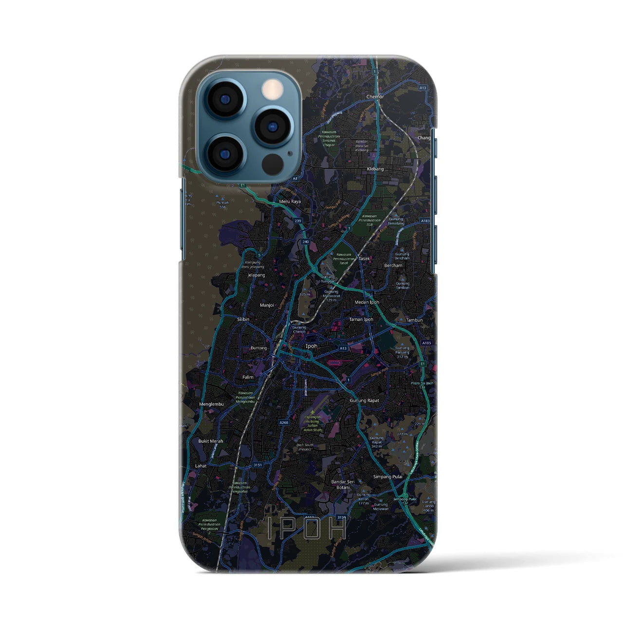 【イポー（マレーシア）】地図柄iPhoneケース（バックカバータイプ）