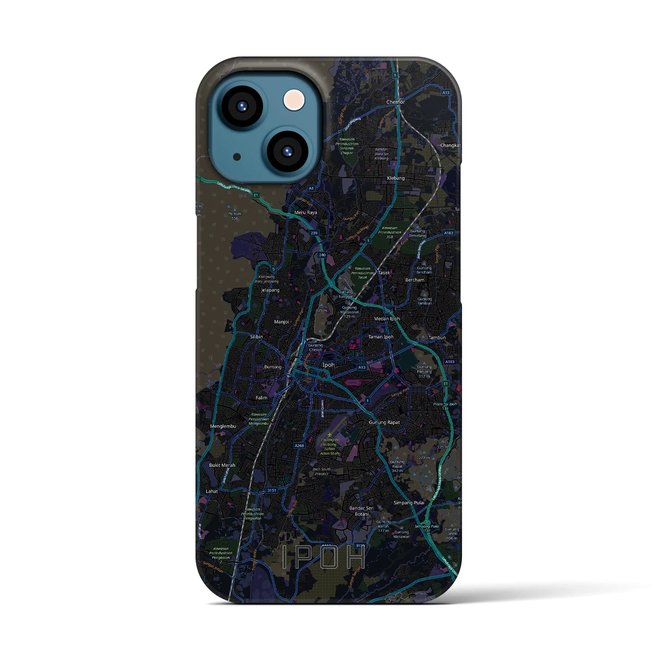 【イポー（マレーシア）】地図柄iPhoneケース（バックカバータイプ）