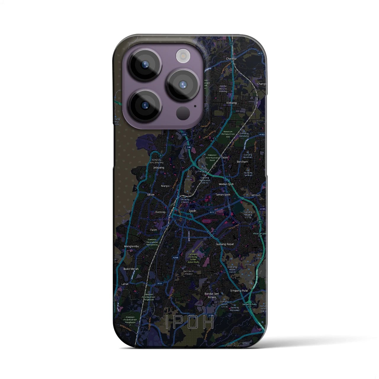 【イポー（マレーシア）】地図柄iPhoneケース（バックカバータイプ）
