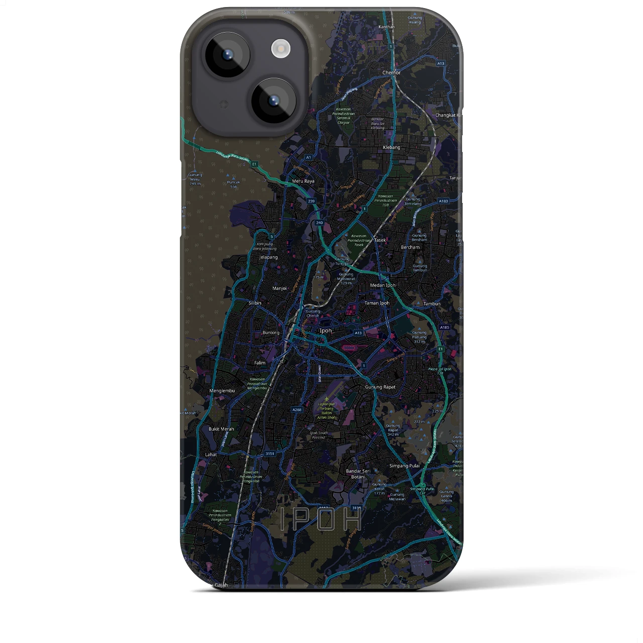 【イポー（マレーシア）】地図柄iPhoneケース（バックカバータイプ）