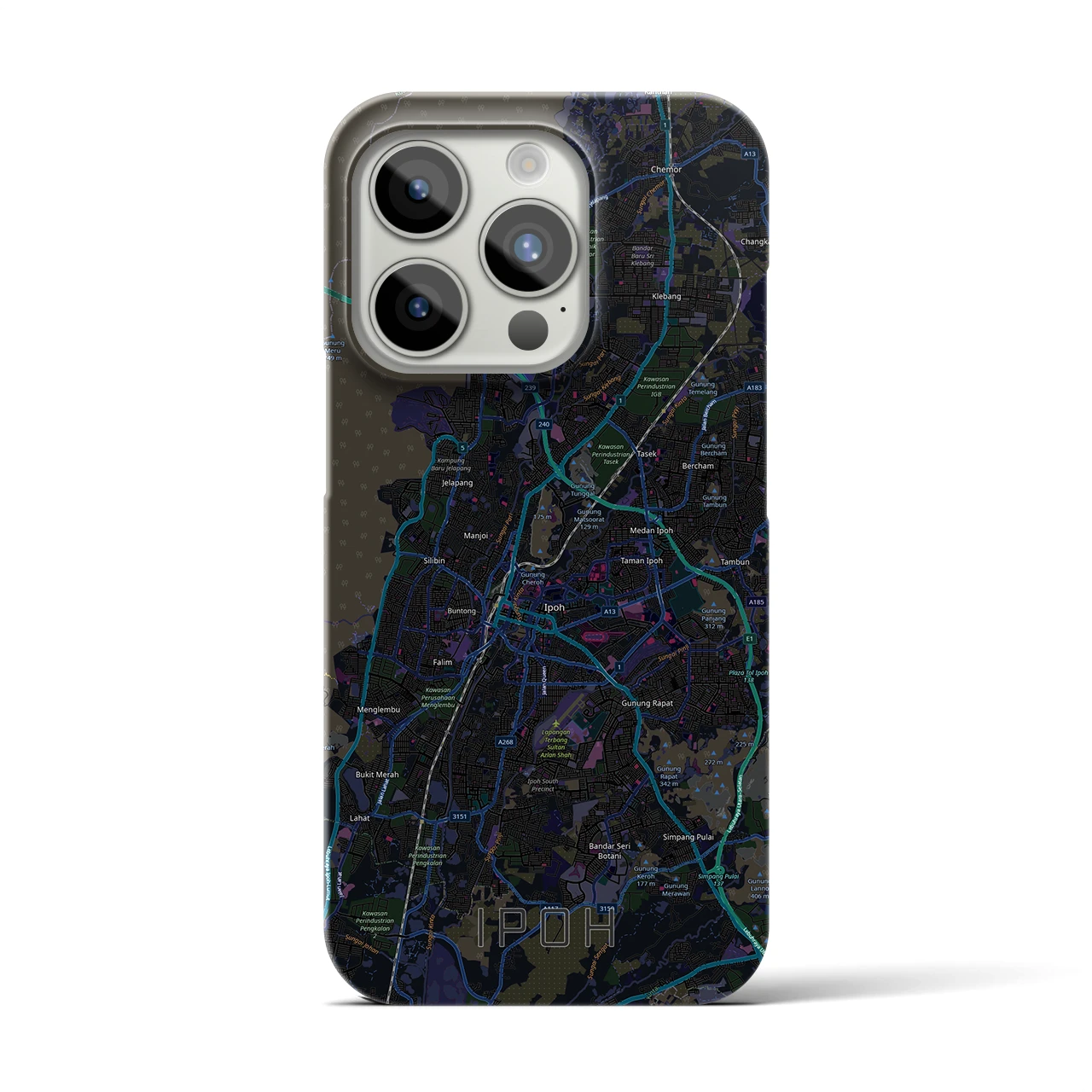 【イポー（マレーシア）】地図柄iPhoneケース（バックカバータイプ）