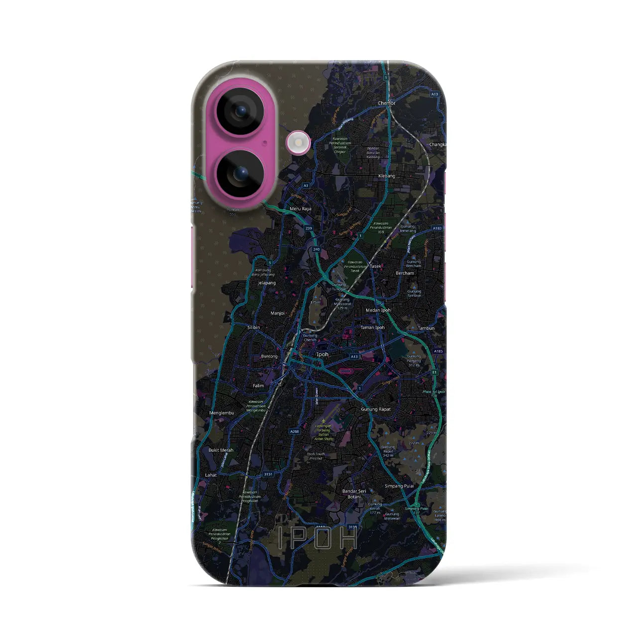 【イポー（マレーシア）】地図柄iPhoneケース（バックカバータイプ）