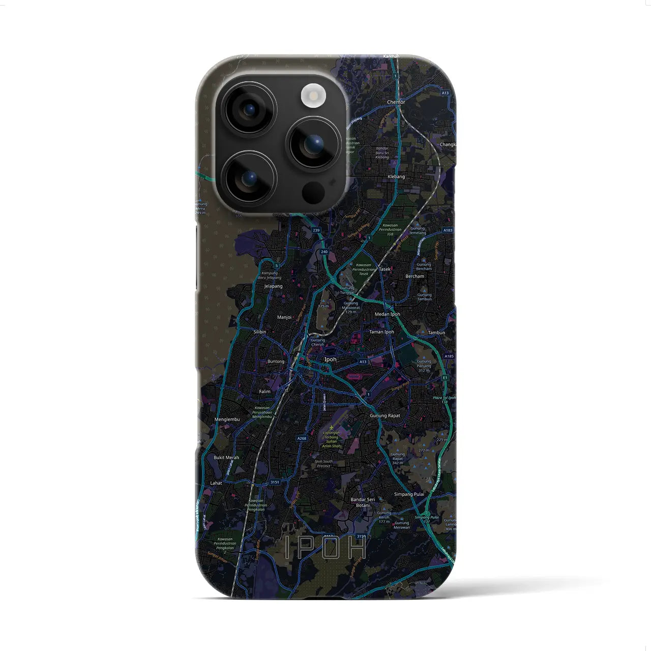 【イポー（マレーシア）】地図柄iPhoneケース（バックカバータイプ）