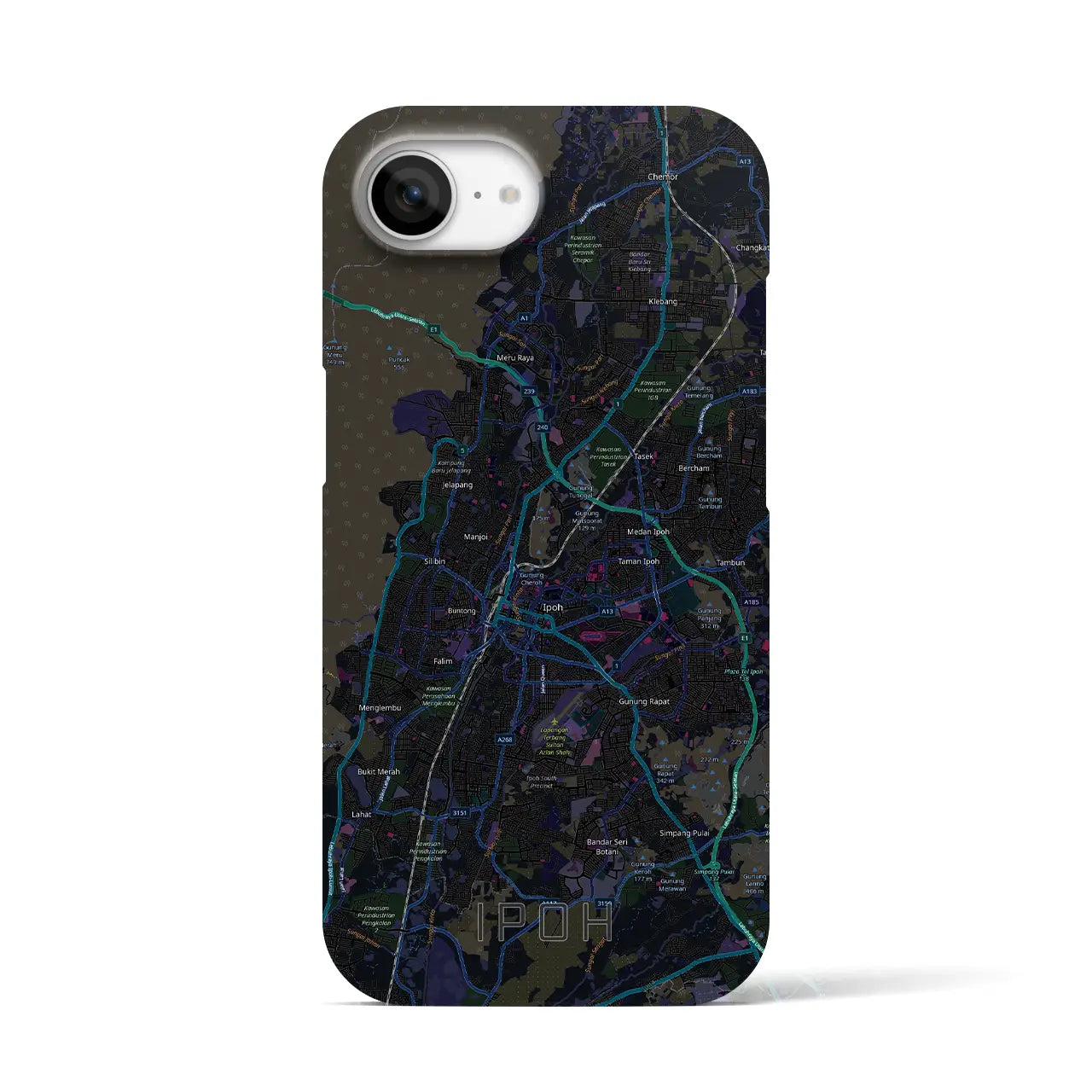 【イポー（マレーシア）】地図柄iPhoneケース（バックカバータイプ）