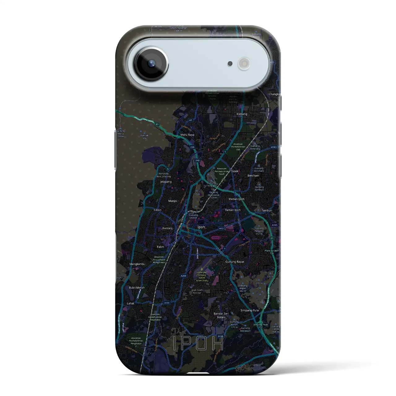 【イポー（マレーシア）】地図柄iPhoneケース（バックカバータイプ）
