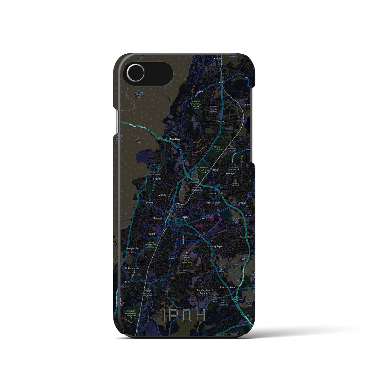 【イポー（マレーシア）】地図柄iPhoneケース（バックカバータイプ）