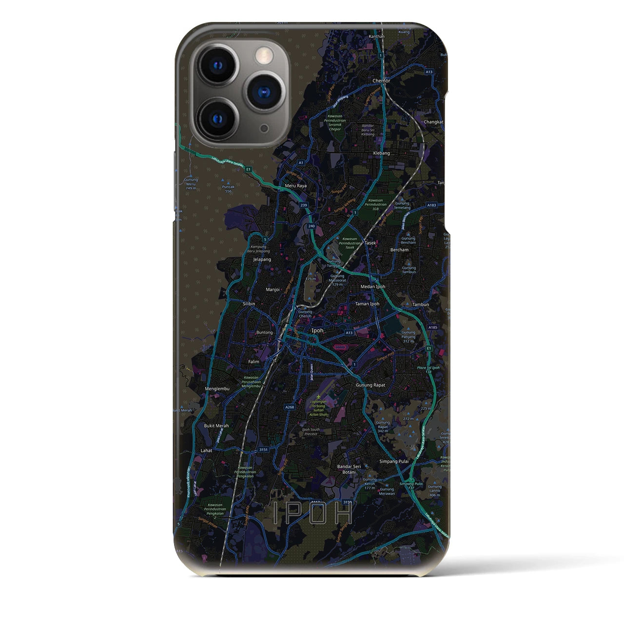 【イポー（マレーシア）】地図柄iPhoneケース（バックカバータイプ）
