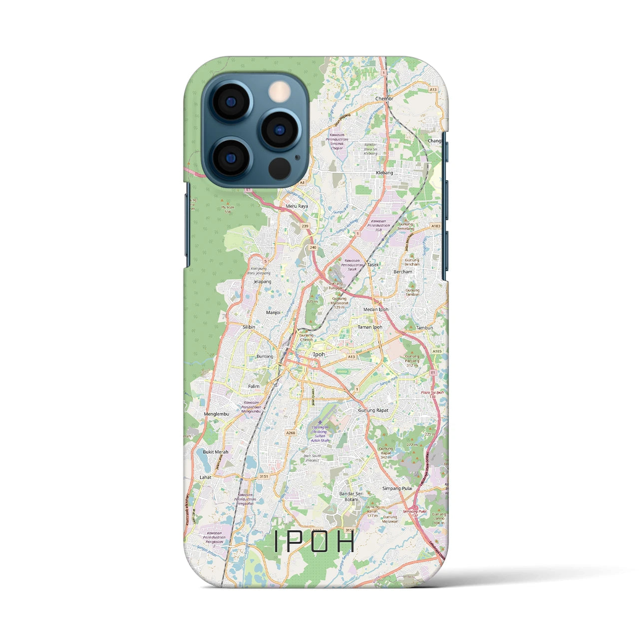 【イポー（マレーシア）】地図柄iPhoneケース（バックカバータイプ）