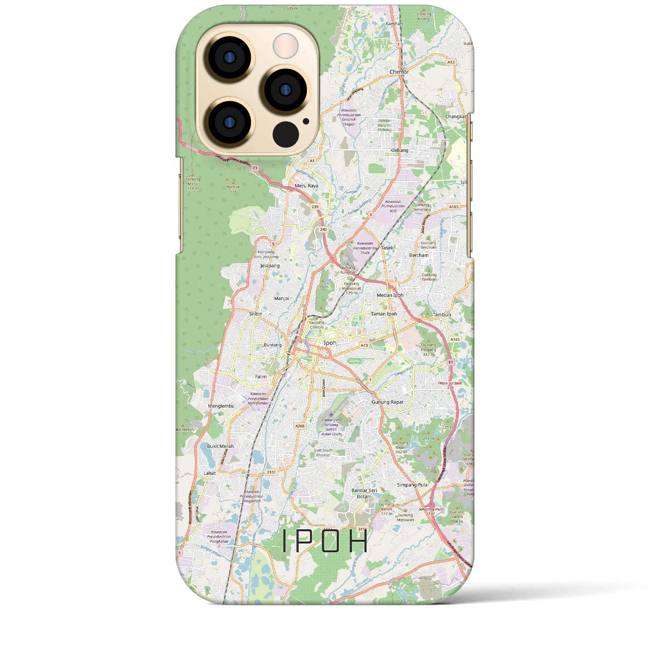 【イポー（マレーシア）】地図柄iPhoneケース（バックカバータイプ）