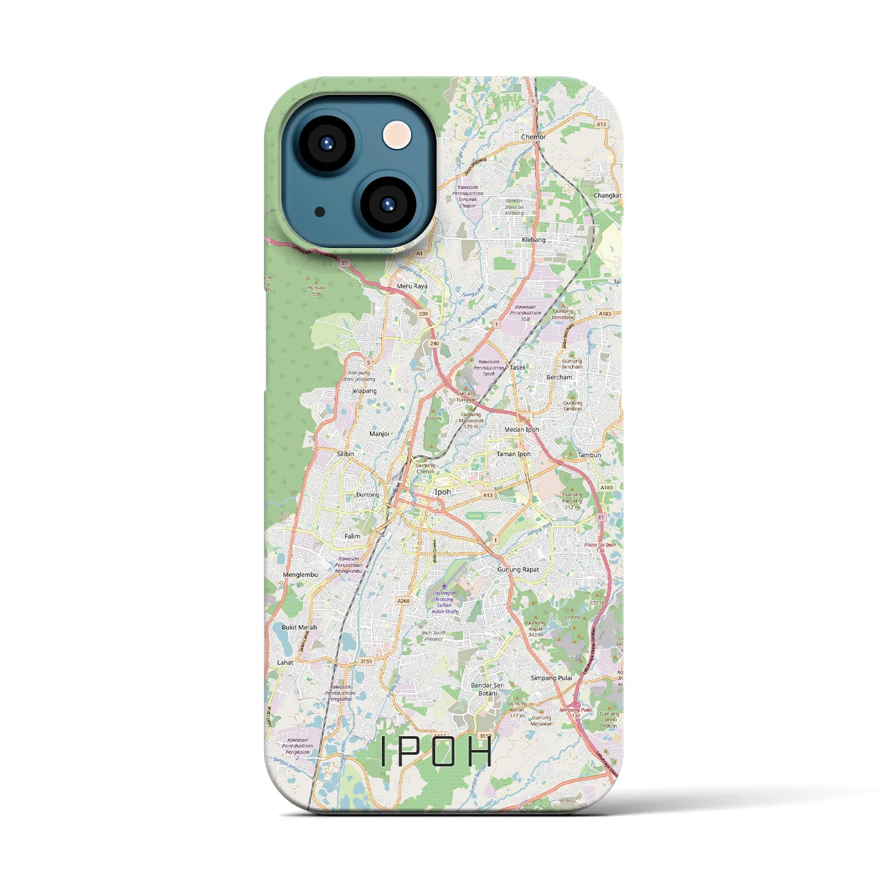 【イポー（マレーシア）】地図柄iPhoneケース（バックカバータイプ）