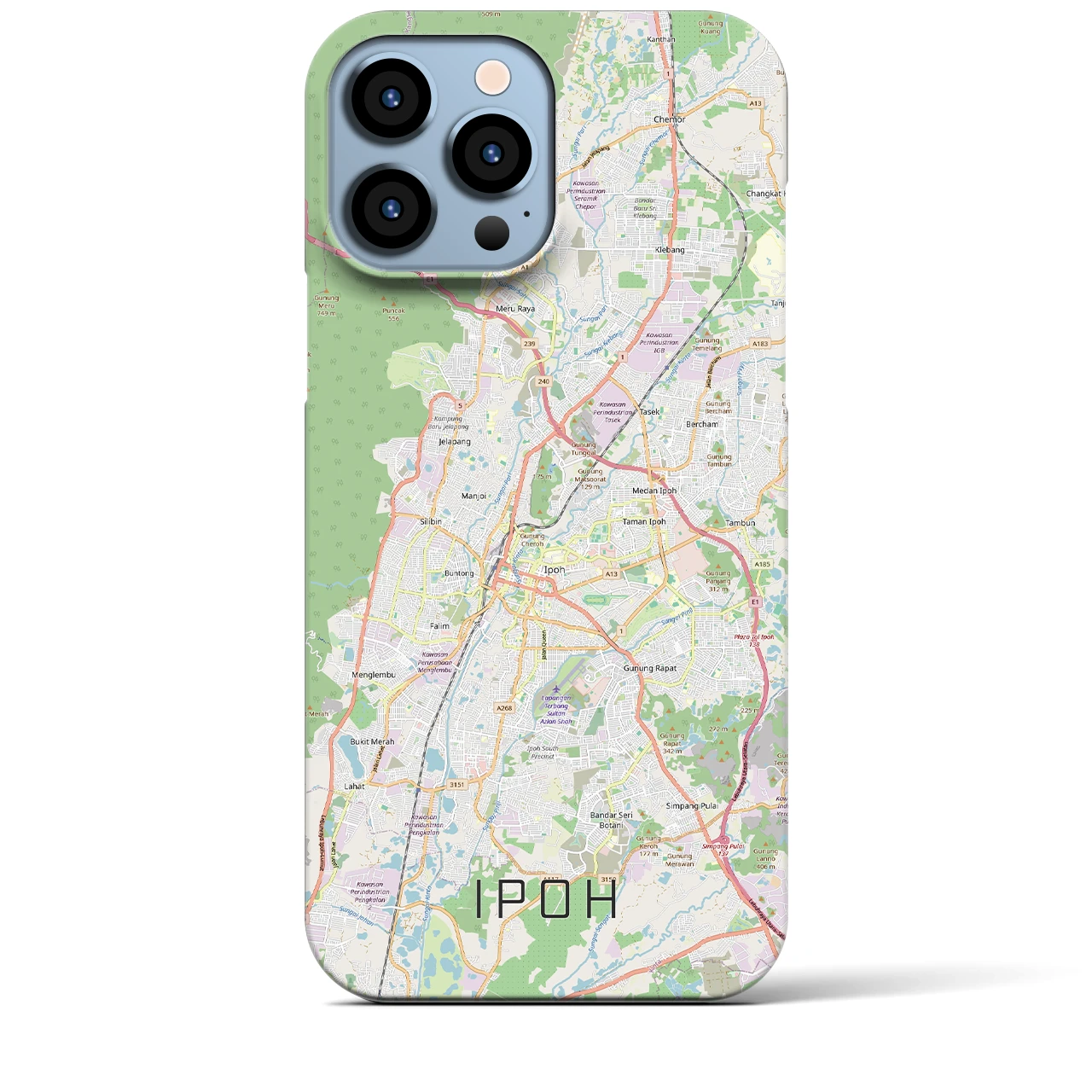 【イポー（マレーシア）】地図柄iPhoneケース（バックカバータイプ）