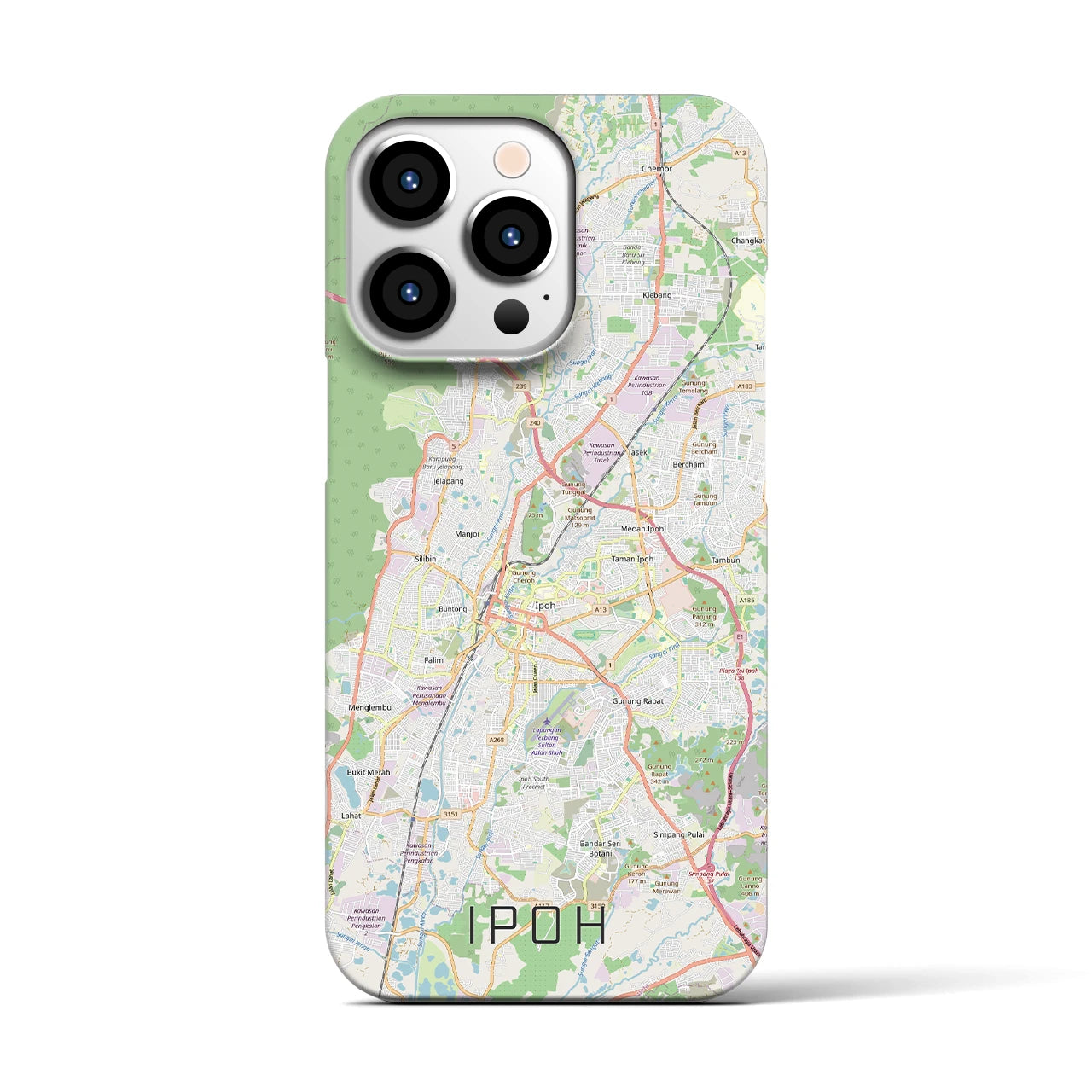 【イポー（マレーシア）】地図柄iPhoneケース（バックカバータイプ）