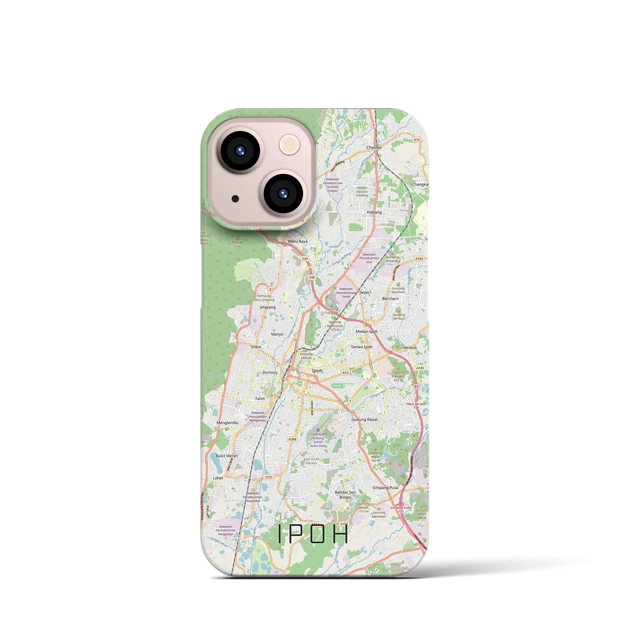 【イポー（マレーシア）】地図柄iPhoneケース（バックカバータイプ）