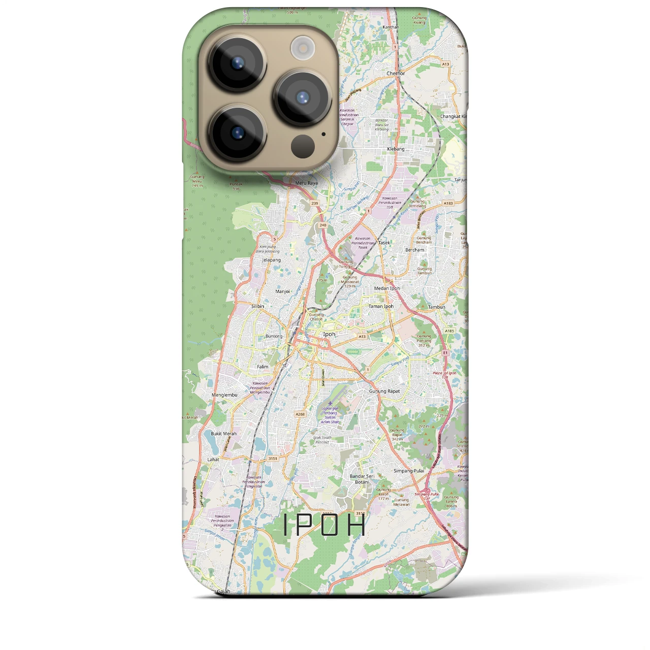 【イポー（マレーシア）】地図柄iPhoneケース（バックカバータイプ）