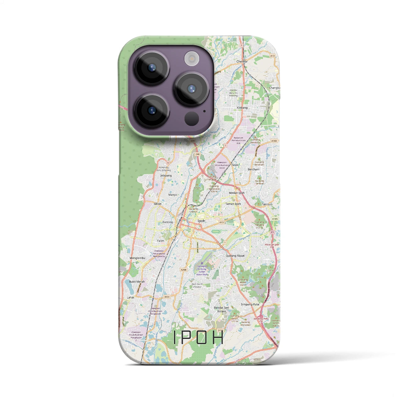 【イポー（マレーシア）】地図柄iPhoneケース（バックカバータイプ）