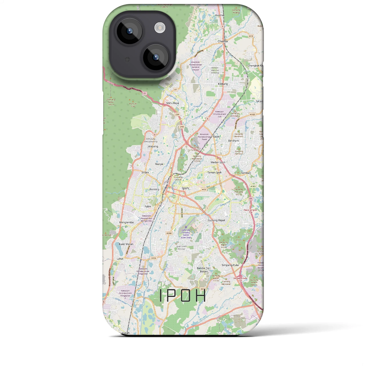 【イポー（マレーシア）】地図柄iPhoneケース（バックカバータイプ）