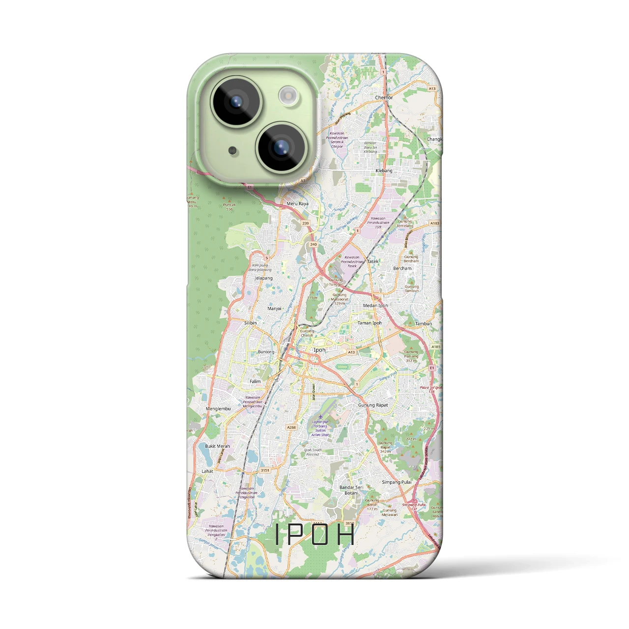 【イポー（マレーシア）】地図柄iPhoneケース（バックカバータイプ）