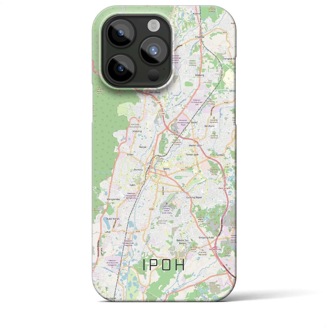 【イポー（マレーシア）】地図柄iPhoneケース（バックカバータイプ）
