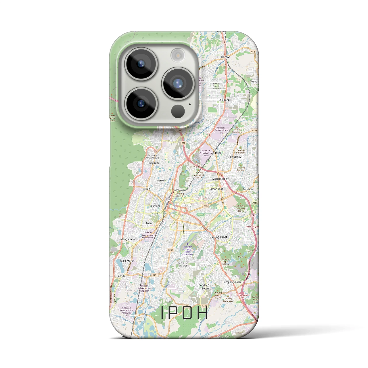 【イポー（マレーシア）】地図柄iPhoneケース（バックカバータイプ）