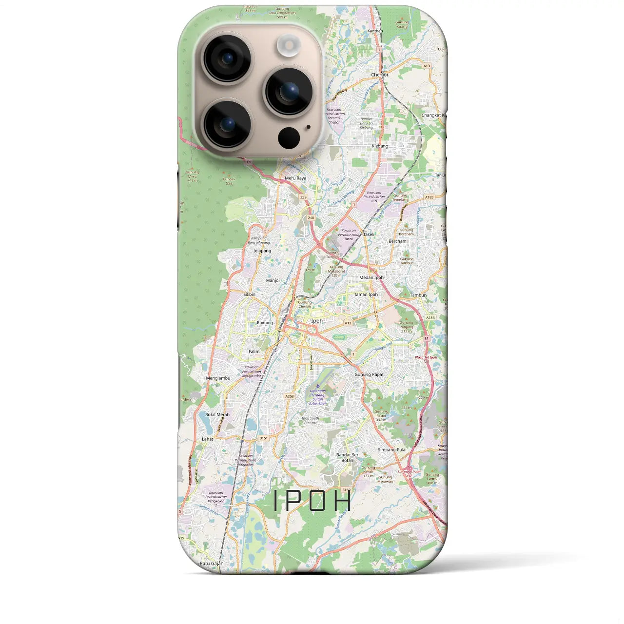 【イポー（マレーシア）】地図柄iPhoneケース（バックカバータイプ）