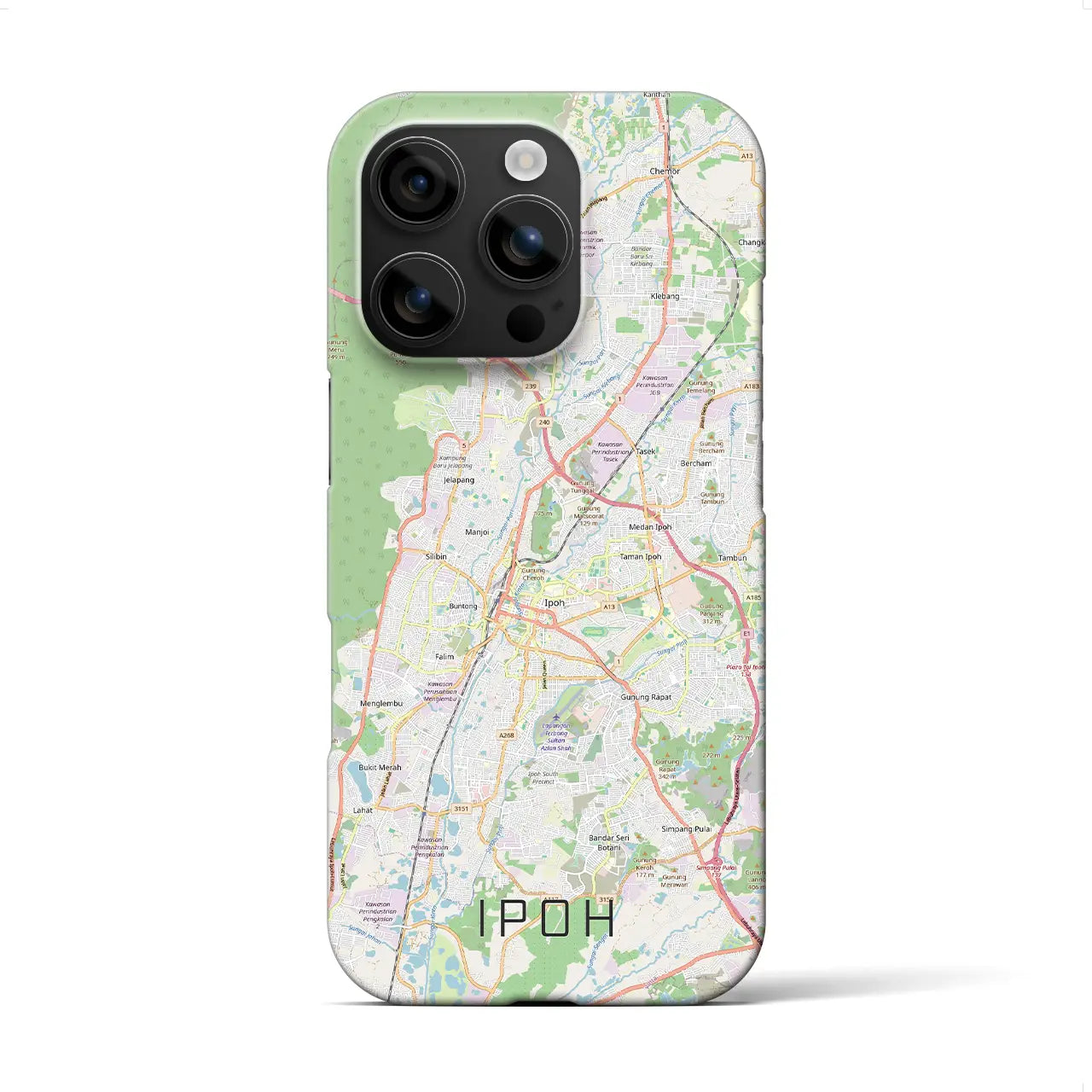 【イポー（マレーシア）】地図柄iPhoneケース（バックカバータイプ）