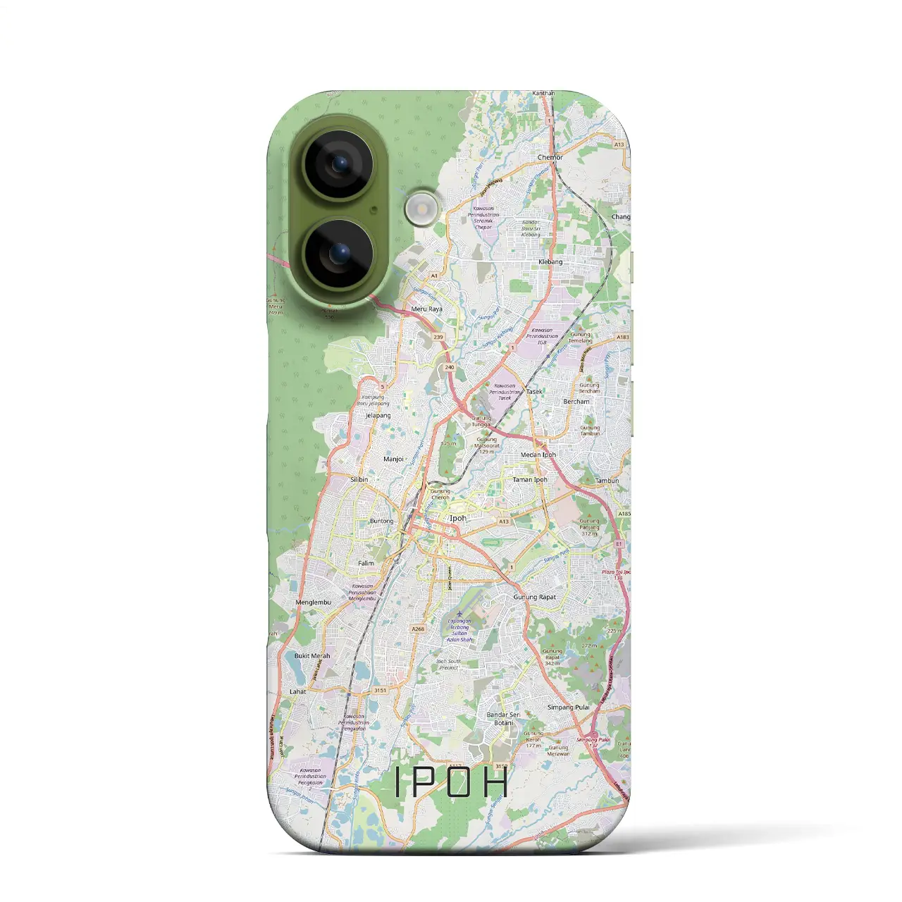 【イポー（マレーシア）】地図柄iPhoneケース（バックカバータイプ）
