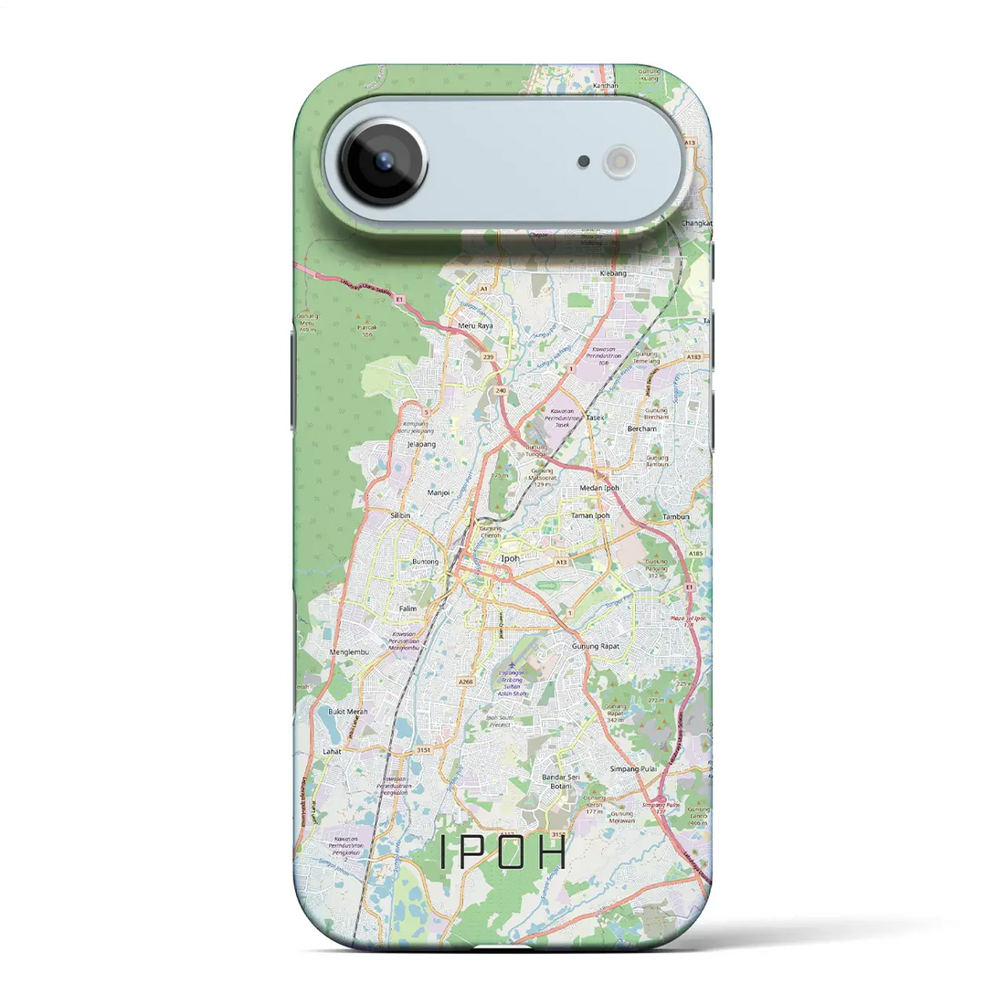 【イポー（マレーシア）】地図柄iPhoneケース（バックカバータイプ）ナチュラル・iPhone 17 Pro Max 用
