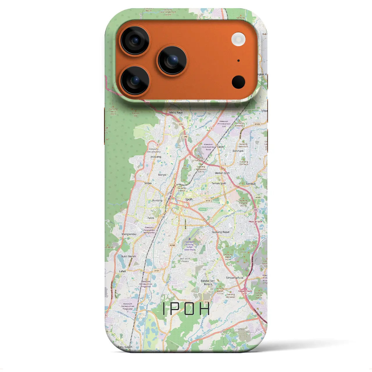 【イポー（マレーシア）】地図柄iPhoneケース（バックカバータイプ）