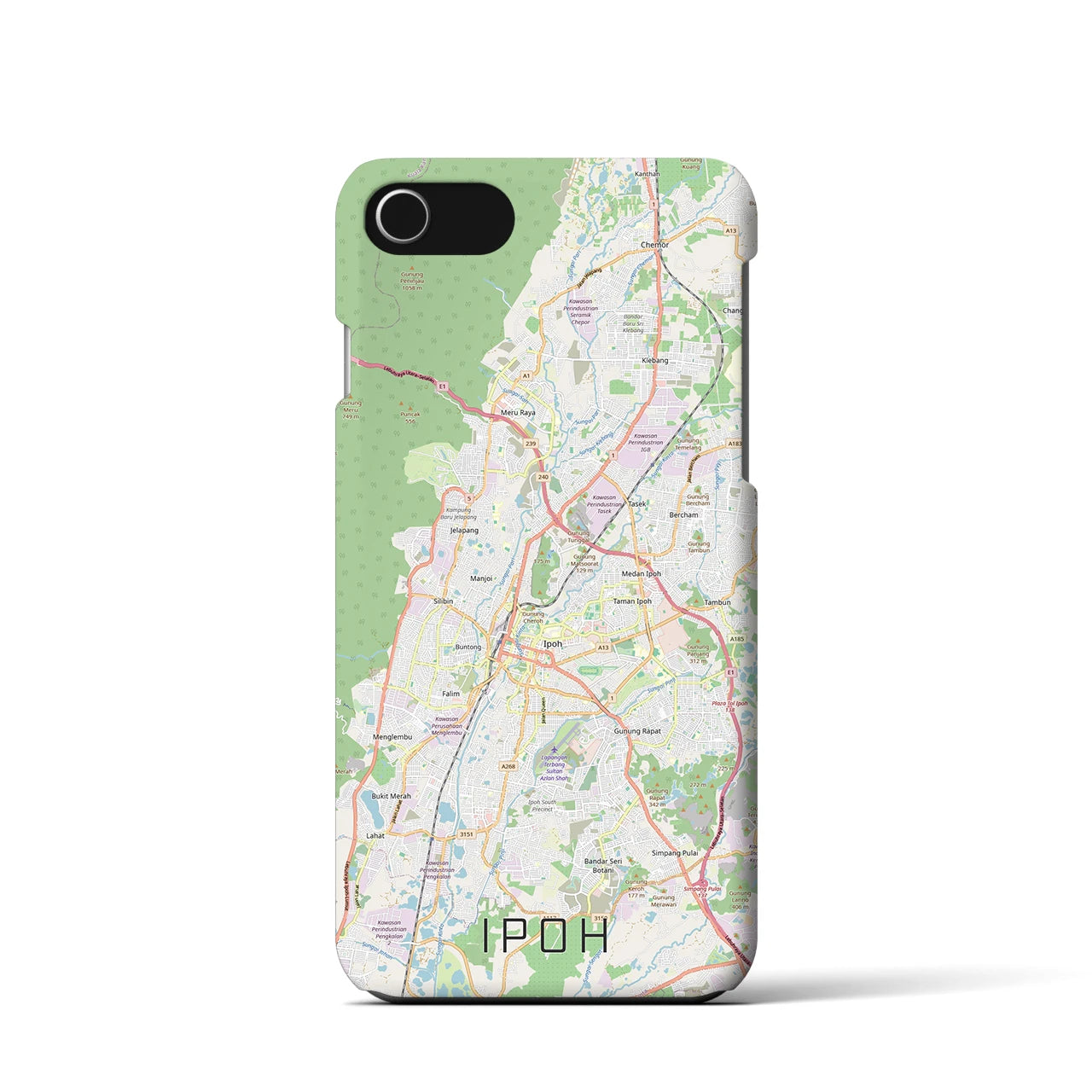 【イポー（マレーシア）】地図柄iPhoneケース（バックカバータイプ）