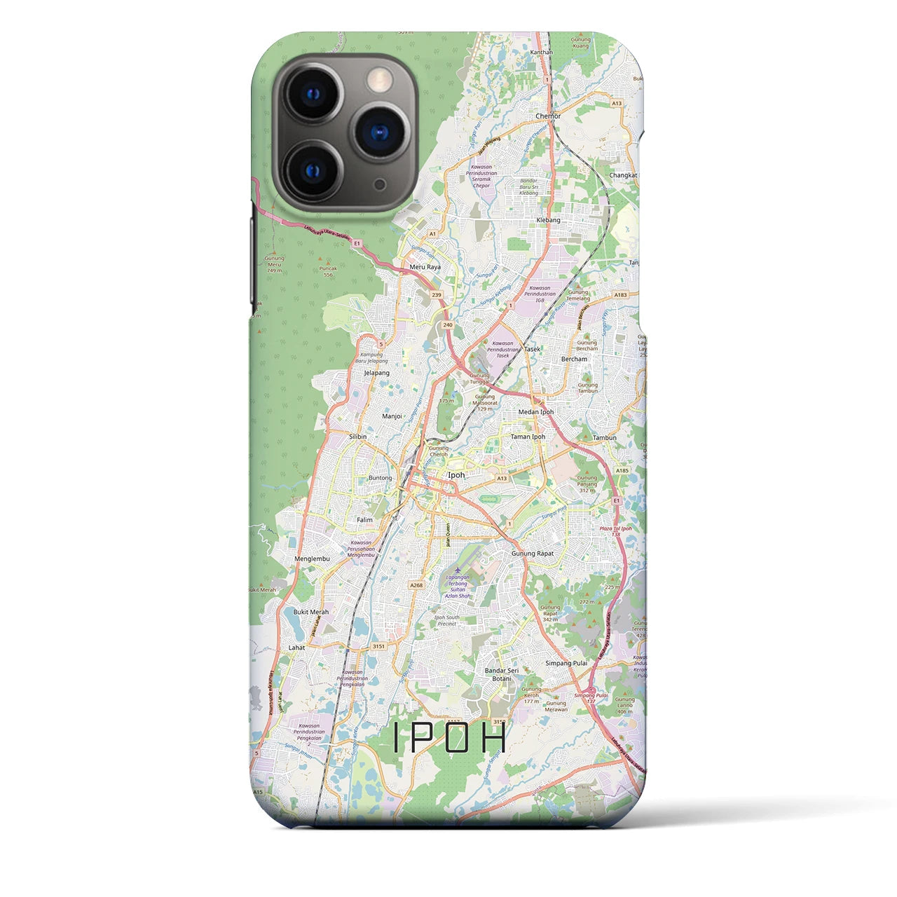 【イポー（マレーシア）】地図柄iPhoneケース（バックカバータイプ）