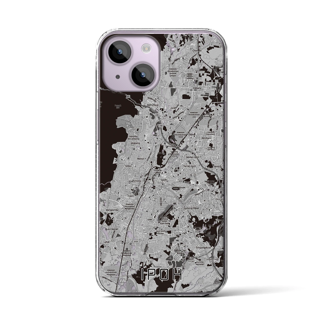 【イポー（マレーシア）】地図柄iPhoneケース（クリアタイプ）
