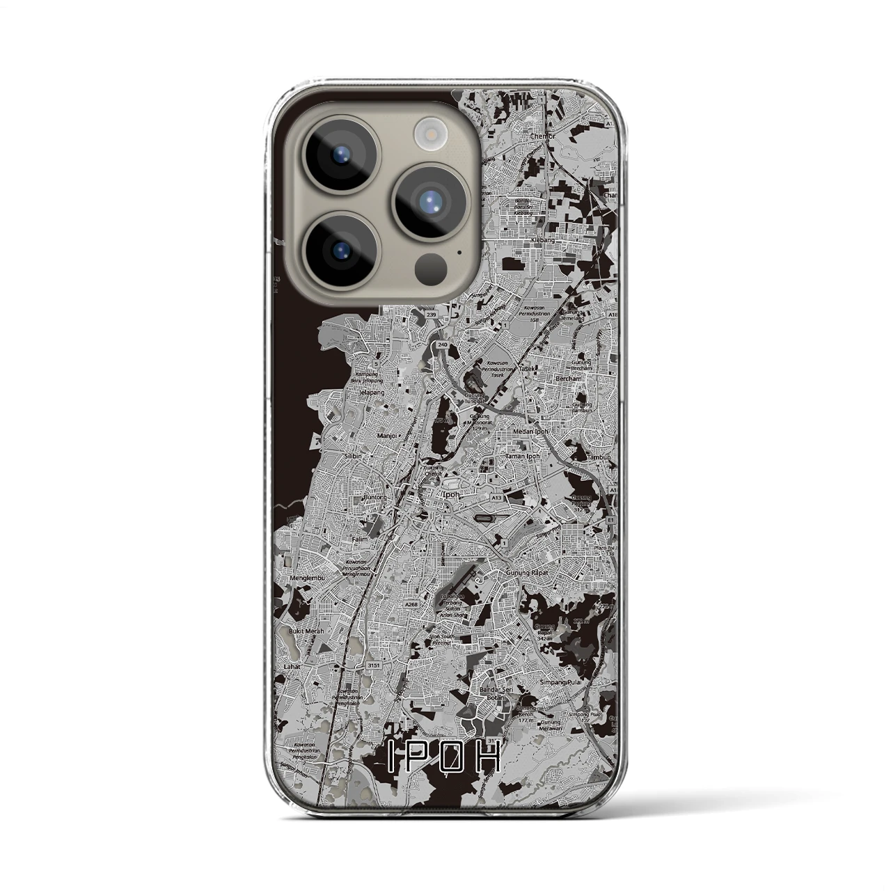 【イポー（マレーシア）】地図柄iPhoneケース（クリアタイプ）