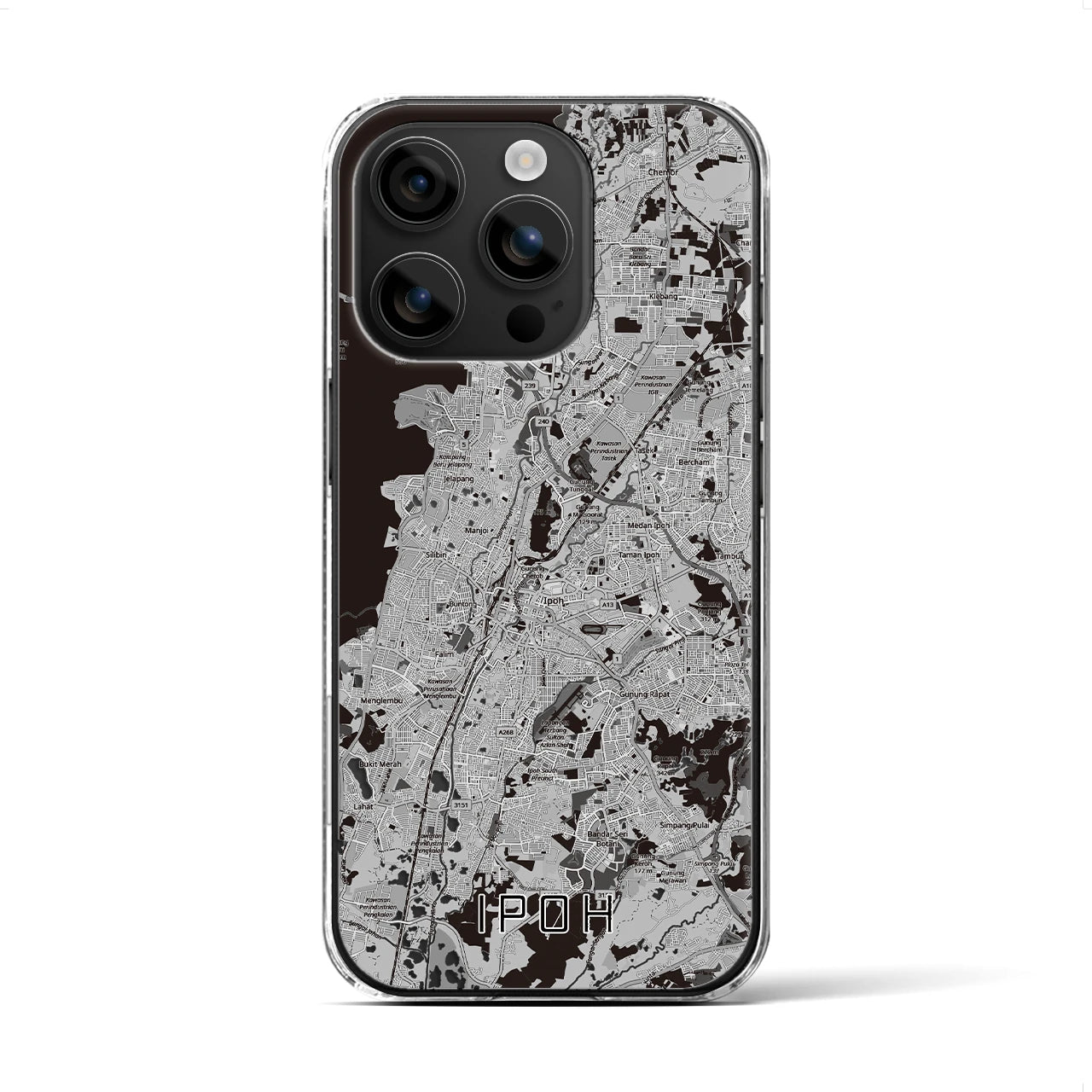 【イポー（マレーシア）】地図柄iPhoneケース（クリアタイプ）