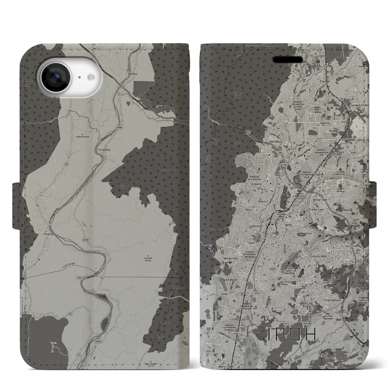 【イポー（マレーシア）】地図柄iPhoneケース（手帳タイプ）