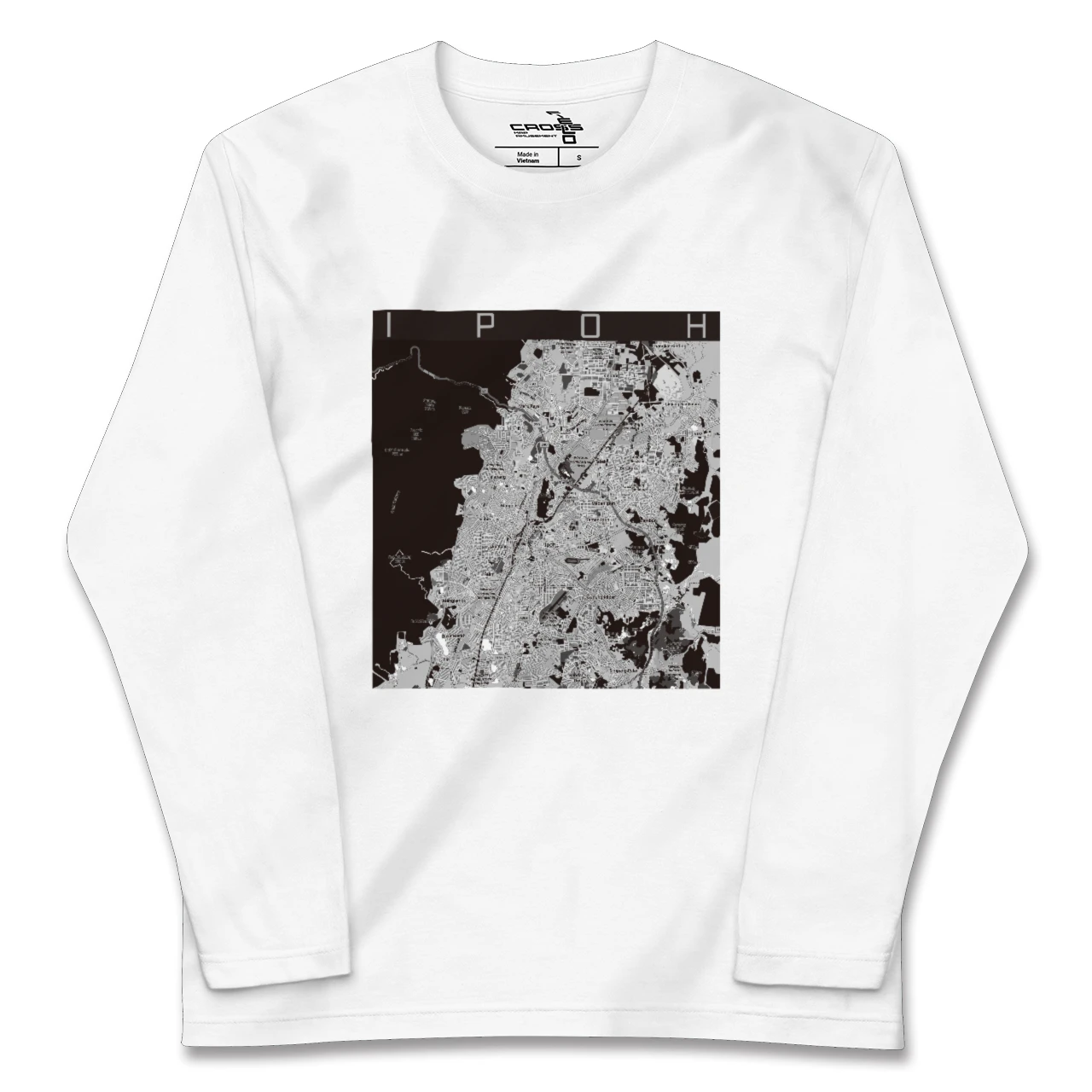 【イポー（マレーシア）】地図柄ロングスリーブTシャツ
