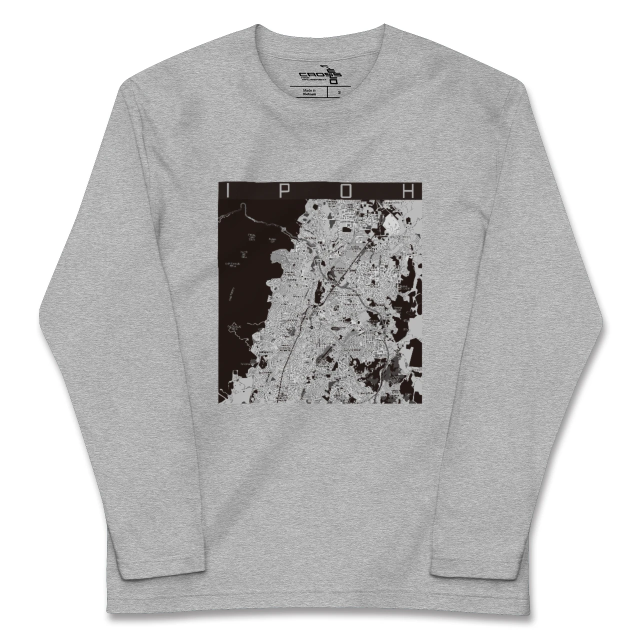 【イポー（マレーシア）】地図柄ロングスリーブTシャツ