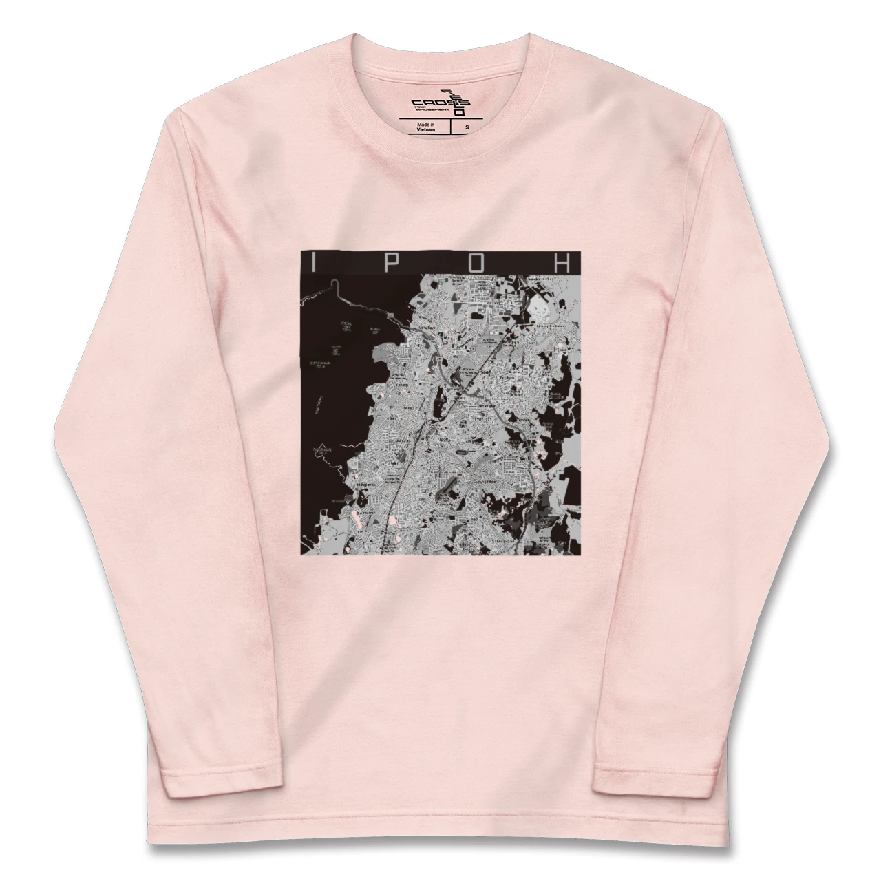 【イポー（マレーシア）】地図柄ロングスリーブTシャツ