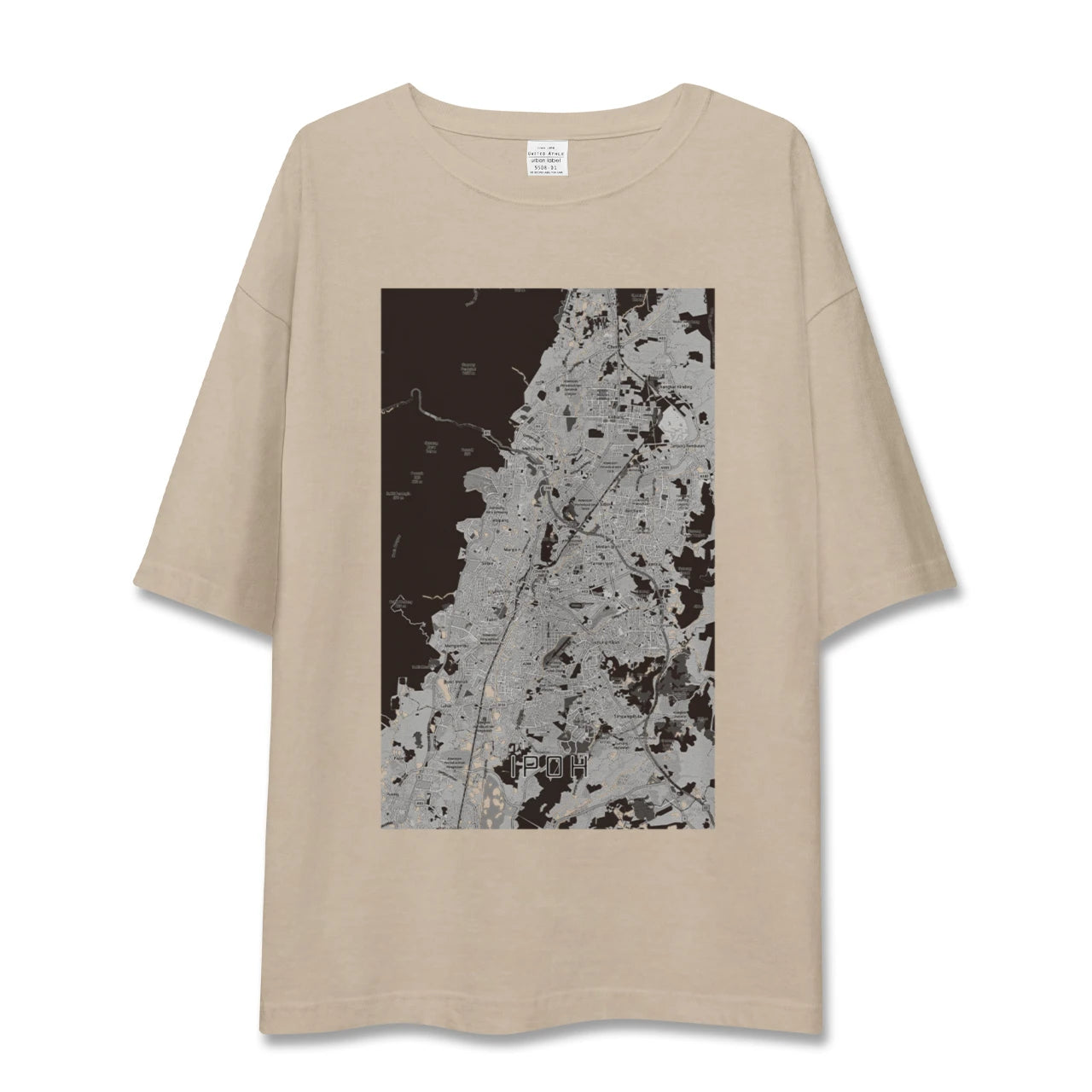 【イポー（マレーシア）】地図柄ビッグシルエットTシャツ