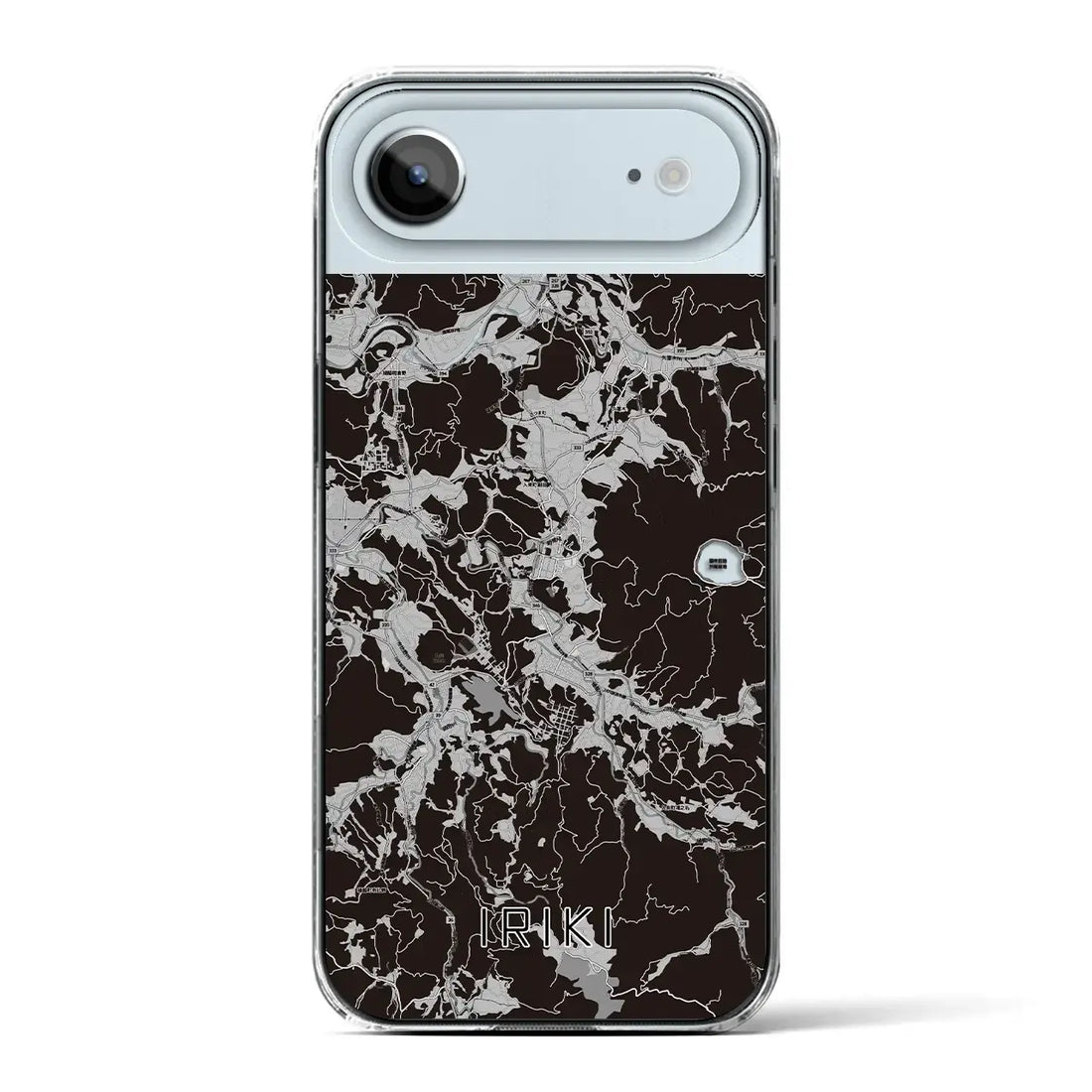 【入来(鹿児島県)】地図柄iPhoneケース(クリアタイプ)モノトーン・iPhone 17 Pro Max 用