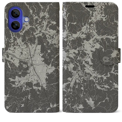 【入来（鹿児島県）】地図柄iPhoneケース（手帳タイプ）モノトーン・iPhone 16 Pro Max 用